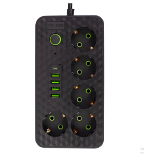 Сетевой фильтр 5 розеток, 4 USB и 1 TYPE-C 10М.